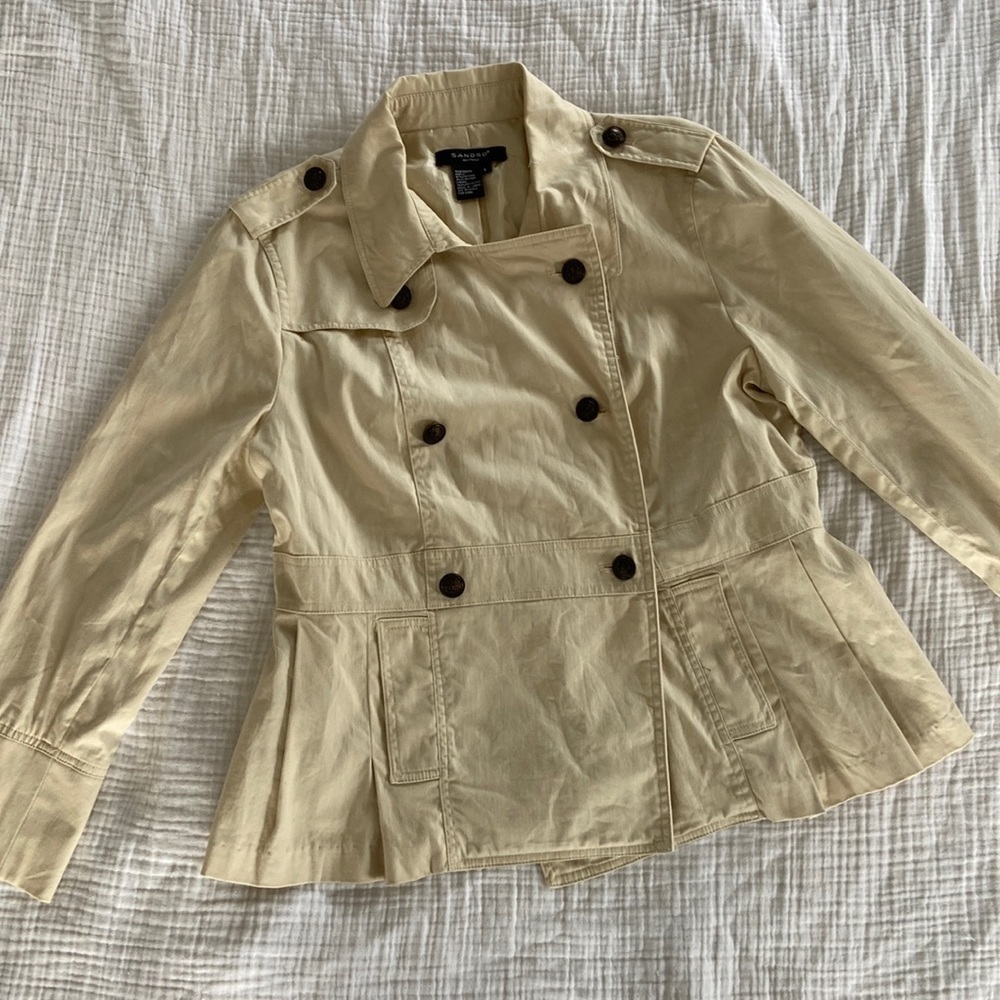 Sandro Sportswear Peplum Double Breasted coat L